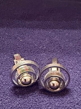 Estate MCM  circular silver tone cuff links 🐈‍⬛